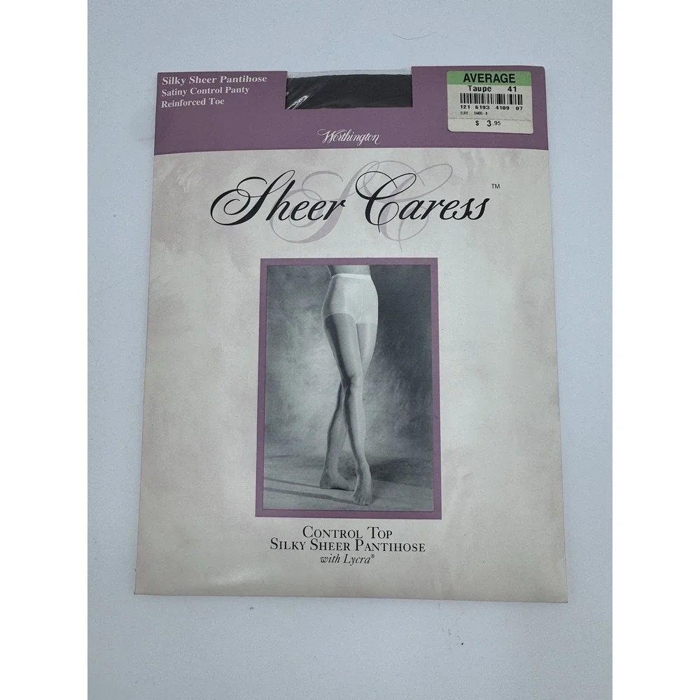 2 Pack‎ Vintage JCPenney Worthington Sheer Caress Pantyhose Average Taupe 41 New